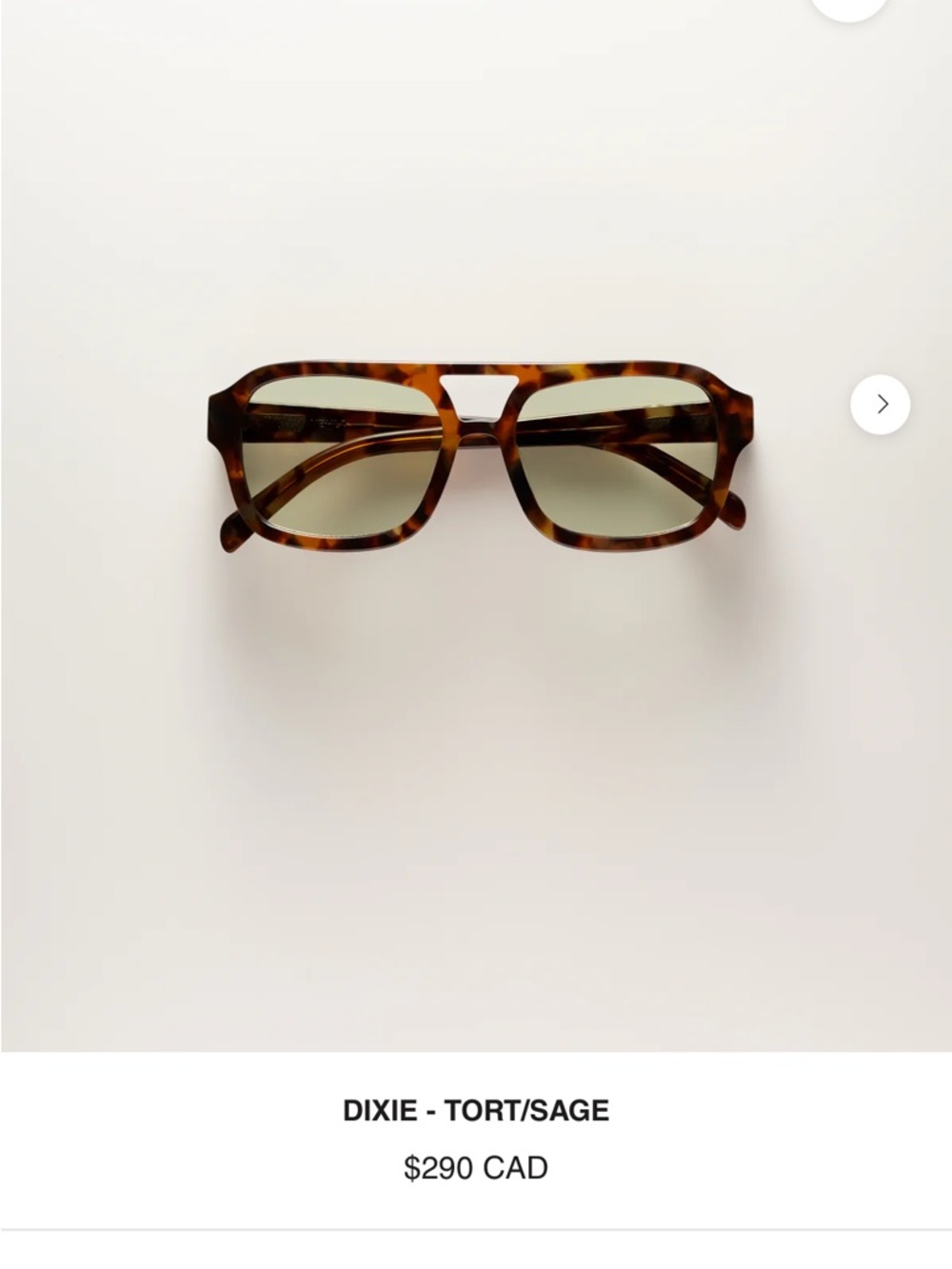 VEHLA DIXIE SUNGLASSES TORT/SAGE - new with case!